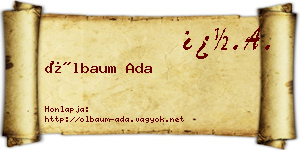 Ölbaum Ada névjegykártya